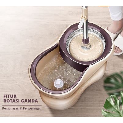 Spin Mop Alat Pel Lantai Super Mop Alat Pembersih Lap Pel BATAM