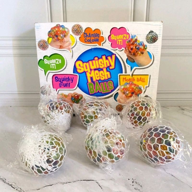 Squishy Ball Stress Ball Mainan Bola Pencet Anggur Pencet Anti Stres Rainbow