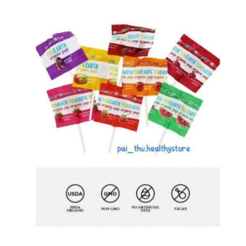 

Permen YUMEARTH lollipop VIT C dijual Satuan- Gluten Free- Permen Anak lolipop yumearth