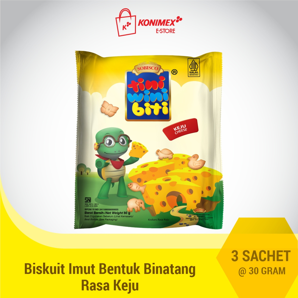 

Tini Wini Biti biskuit anak Keju 30 g 3 sachet - biskuit bentuk binatang