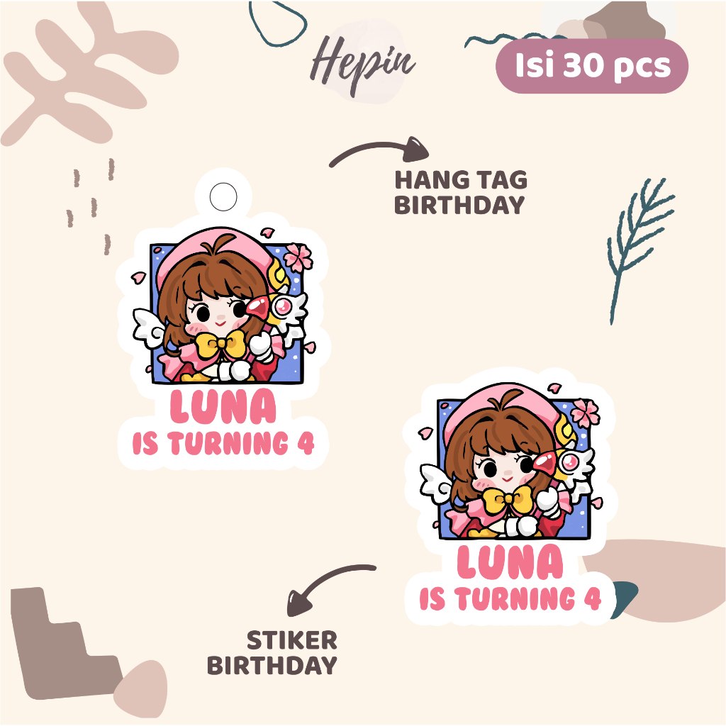 

(30pcs) cetak Hang tag ulang tahun & stiker ulang tahun edisi Window Anime CARDCAPTOR SAKURA /label tag ulang tahun murah/hang tag ulang tahun/tag souvenir ulang tahun/stiker nama ualang tahun/diecut stiker&t ag