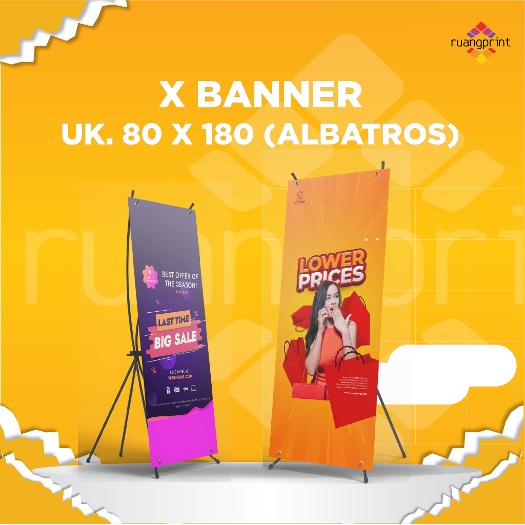 standing banner / x banner 80 x 180 / x banner bahan albatros / cetak x banner promosi