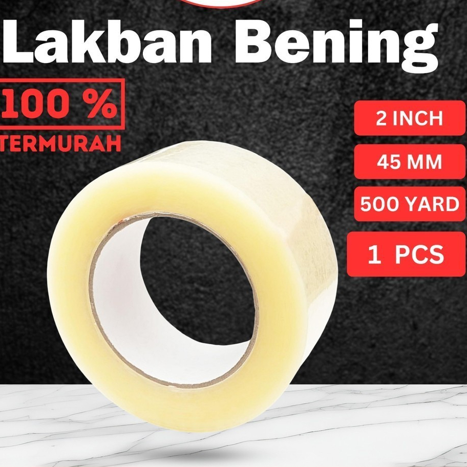 Lakban Bening UKURAN BESAR , 2 Inch 500 Yard 45mm 48mm 2" 500Y Tape Plakban Isolasi