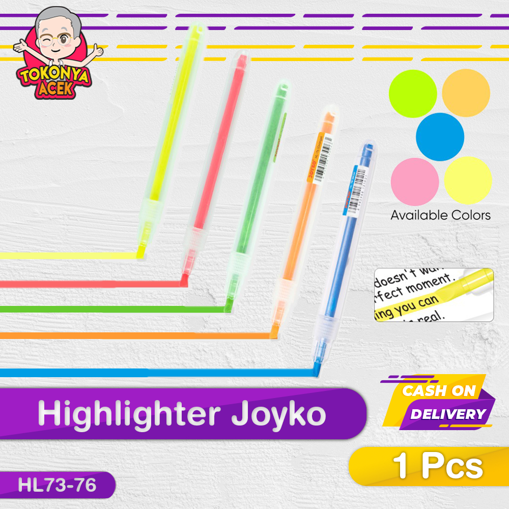 

Stabilo Highlighter Warna Joyko HL 73 74 75 76 78 Pastel ( Hijau Pink Biru Orange Kuning )