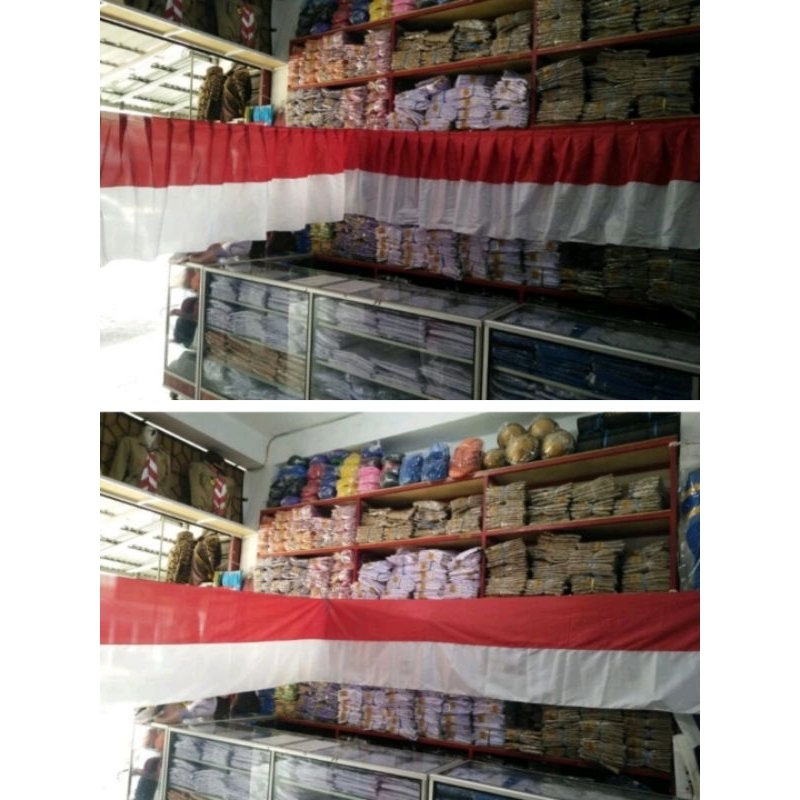 bendera gedung rimpel dan bendera gedung lurus