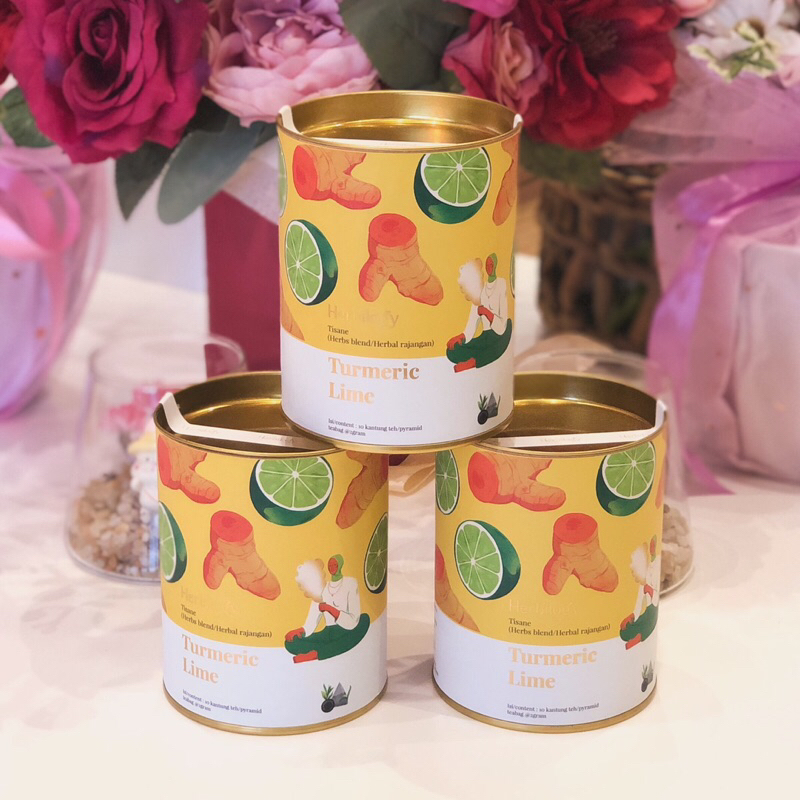 

TEH HERBAL | Herbilogy Tisane/Herbs Blend Turmeric Lime - 10 pyramid teabag