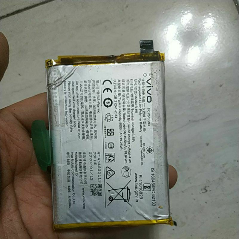 baterai bekas ori Vivo y19 B-H9 minus papan soket
