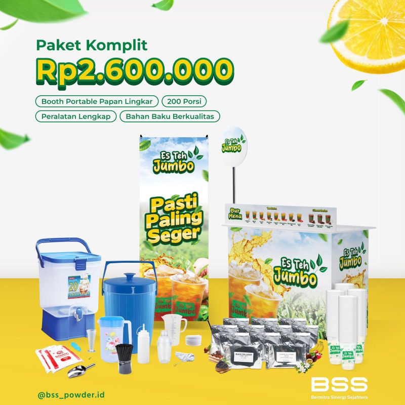 

[WAJIB CHAT ADMIN] PAKET USAHA PORTABEL 200 PORSI || Bahan Baku dan Perlengkapan Siap Langsung Bisa Jualan BSS POWDER