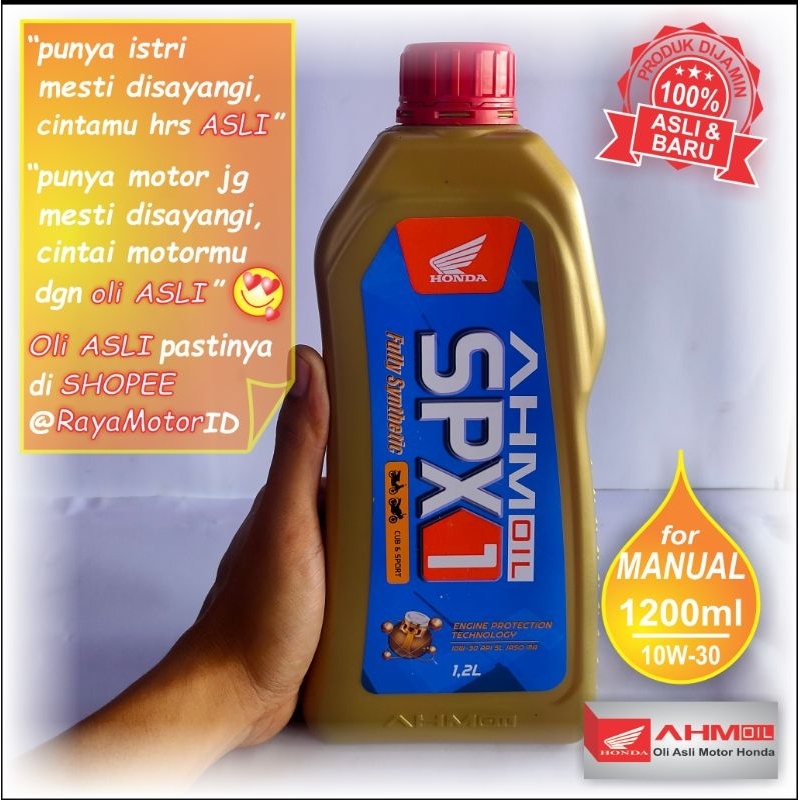 Oli mesin MOTOR SPORT - merk AHM SPX 1 (isi 1200ml, kualitas SUPER)