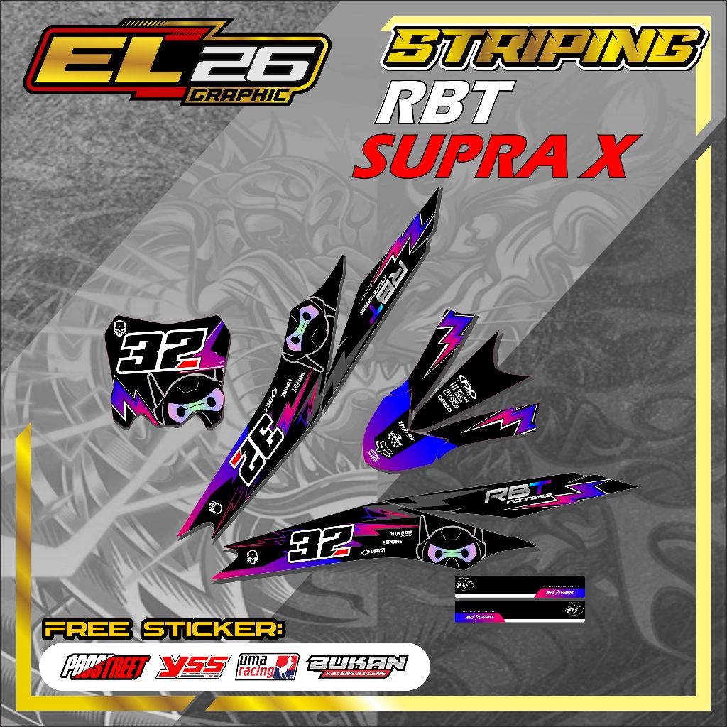 549 STRIPING STICKER RBT SUPRA X - STICKER RBT SUPRA X MOTIF ABSTRAK