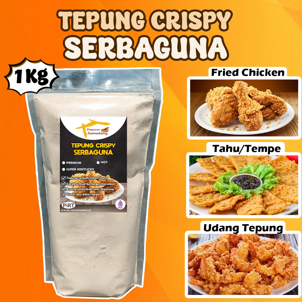

TEPUNG SERBAGUNA BREADER/TEPUNG CRISPY FRIED CHICKEN/AYAM GORENG KRISPI 1kg