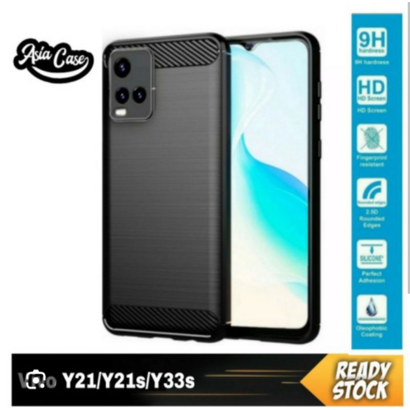 Softcase Silikon Ipaky Carbon VIVO Y21 VIVO Y21S VIVO Y33S
