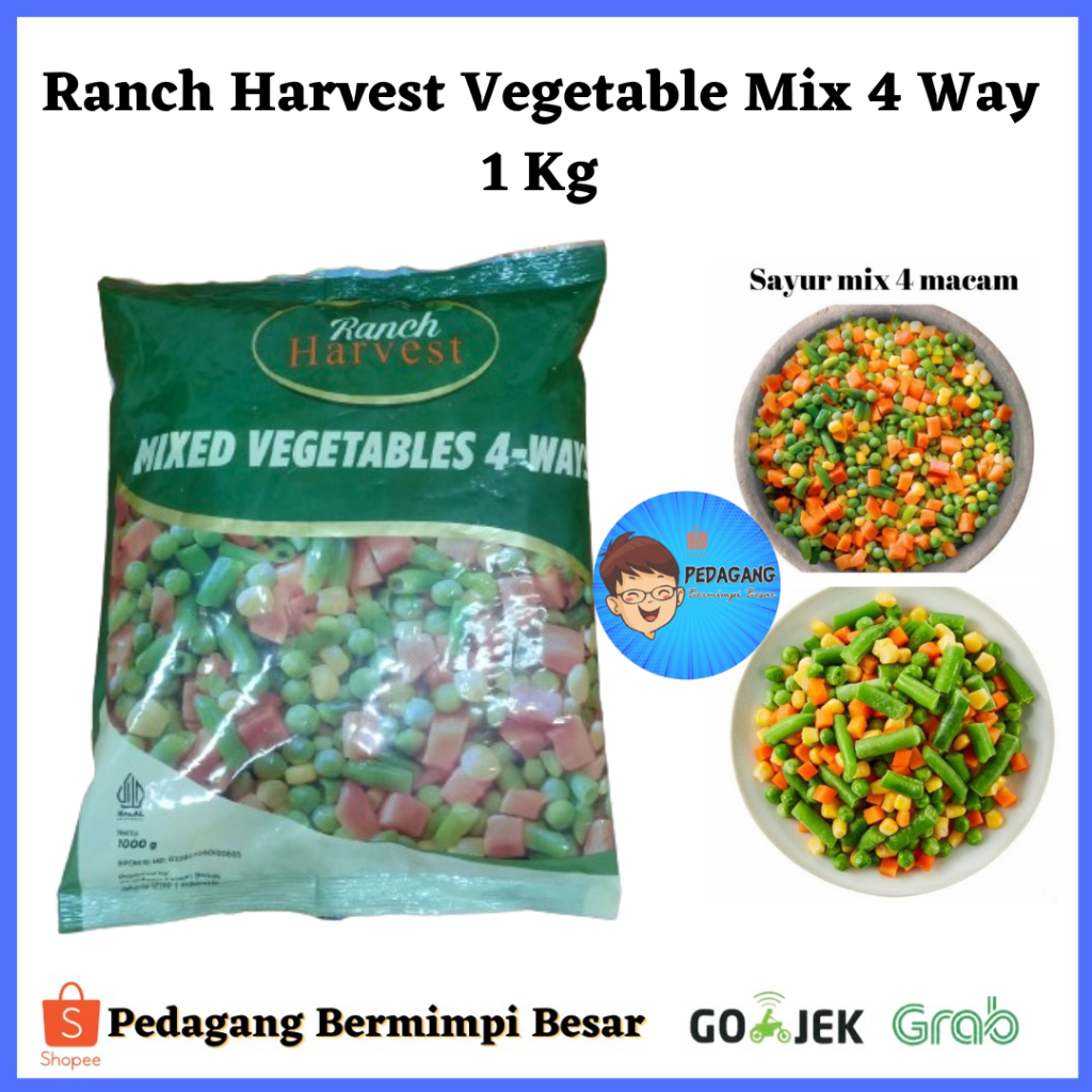 

Ranch Harvest Vegetable Mix 4 Way 1 Kg/ Mix Sayuran/ Mixed Vegetable 4 Ways/ Mix Vegetable