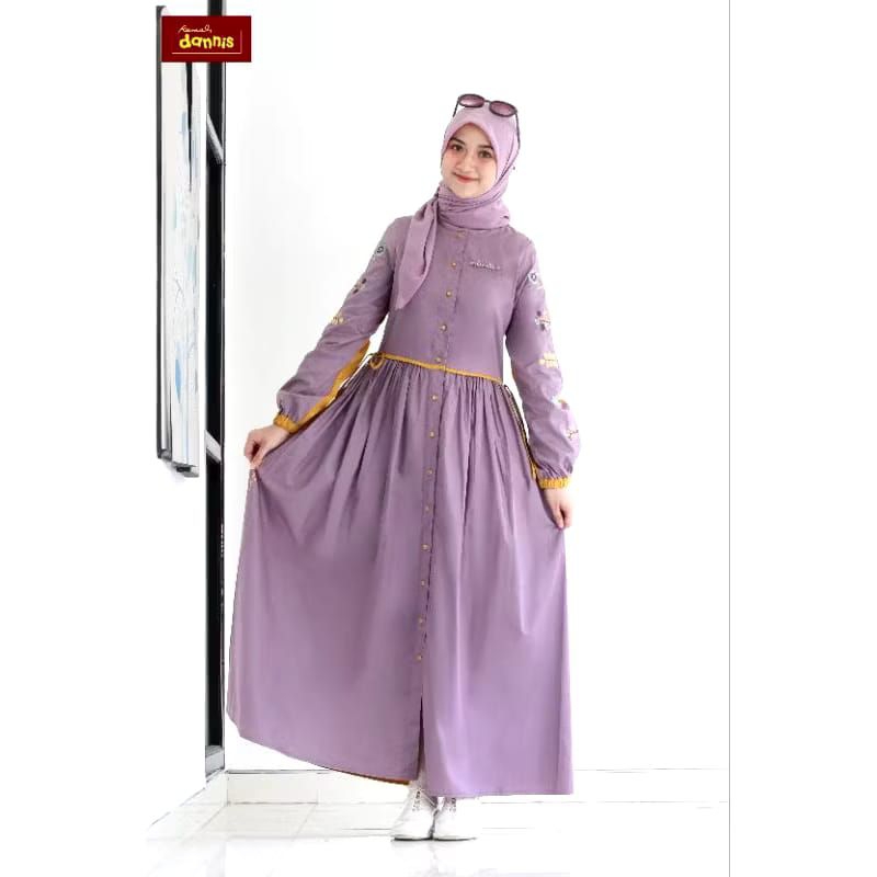 DANNIS SALE Ready gamis wanita dewasa by dannis collection/gamis dannis purple ungu best seller