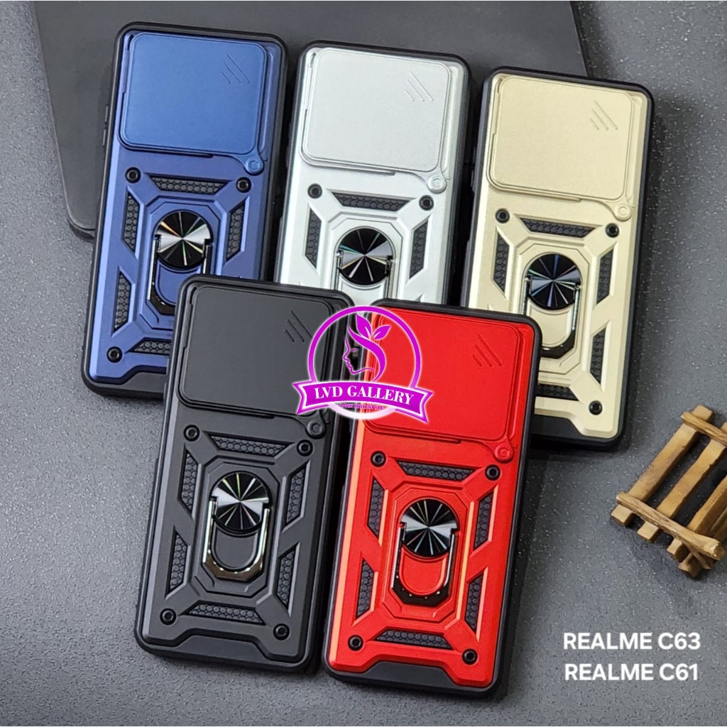 Realme C63 Realme C61 Case Transformer Slide 2 in 1 HardCase Robot Realme C63 Realme C61