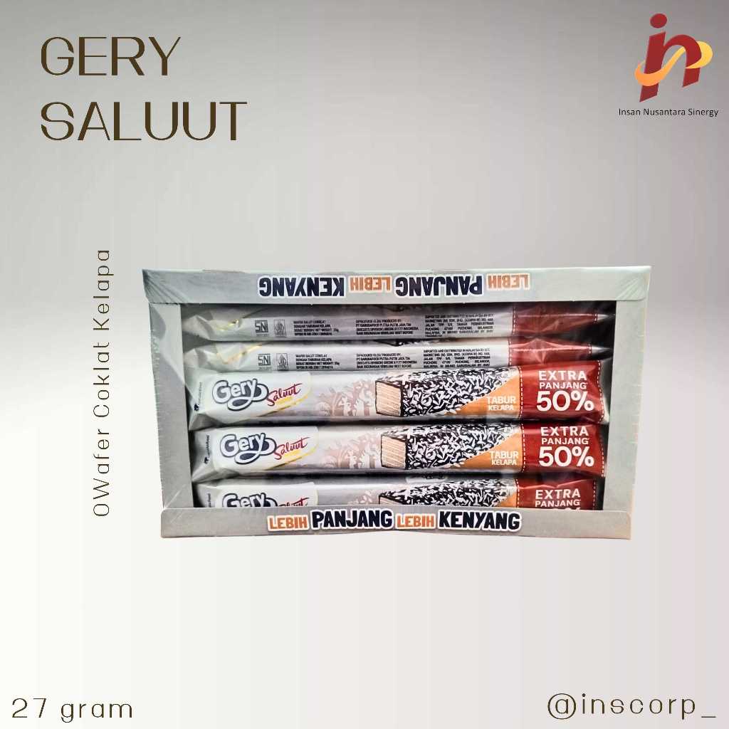 

Gery Saluut Wafer Coklat Kelapa 27g/Pack/12 Pcs