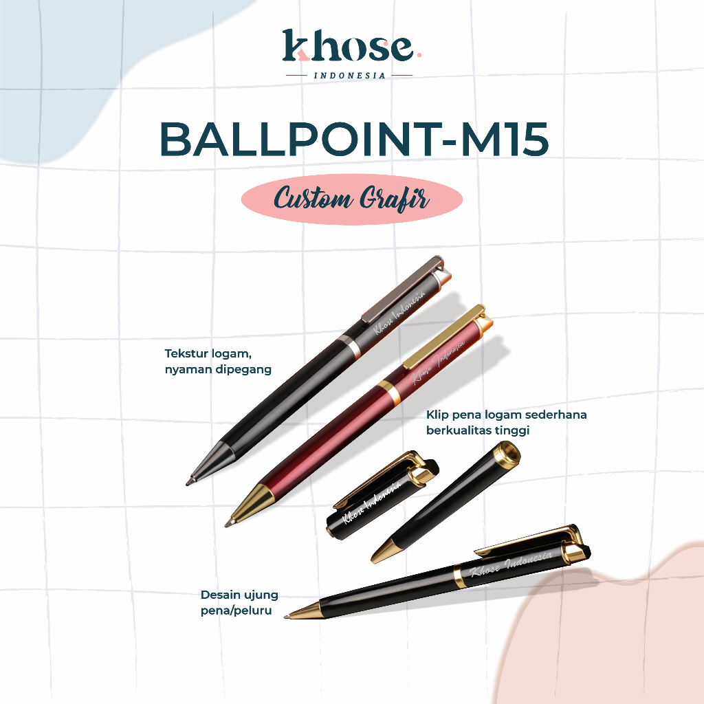 

KHOSE Ballpoint/Pen Custom Laser Grafir Nama Kode BP-M15