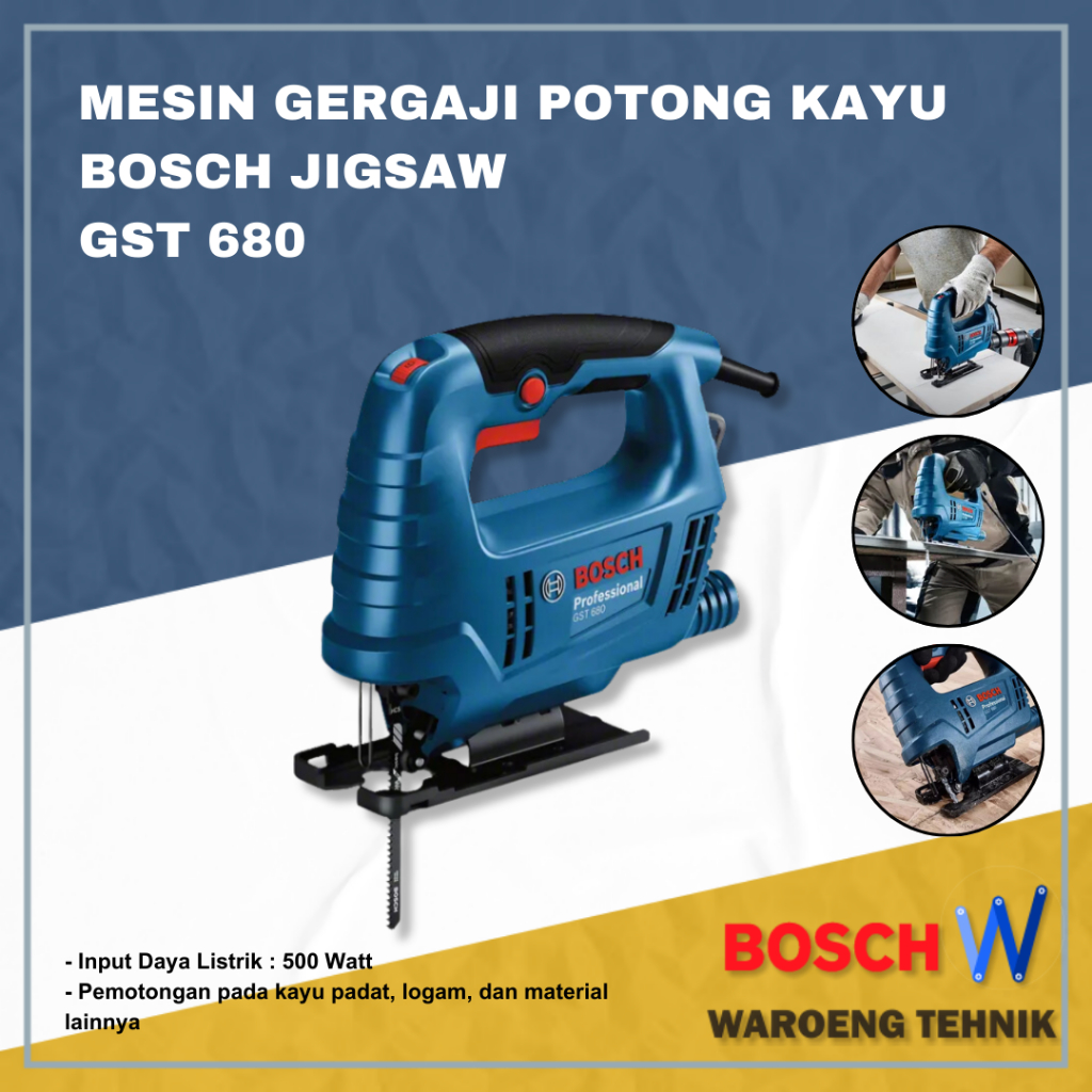 Mesin Gergaji Potong Elektrik BOSCH Jigsaw GST 680 Gergaji Ukir Kayu