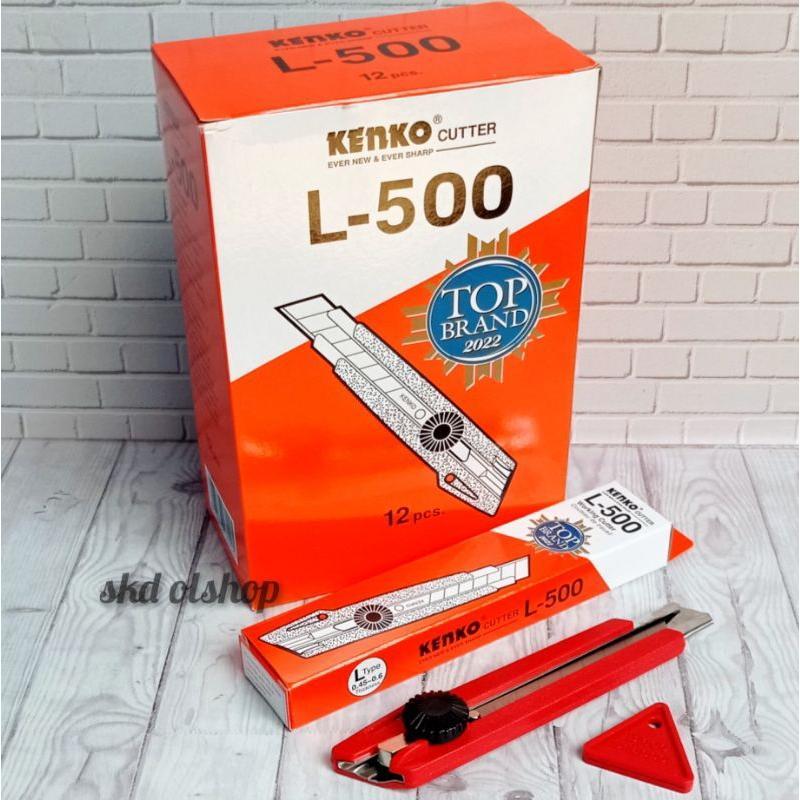 

Cutter Kenko L-500 Besar isi 12 Pcs / Cutter Kenko Besar L-500