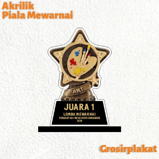 Piala Lomba Melukis Piala Lomba mewarnai Piala Menggambar Akrilik Custom