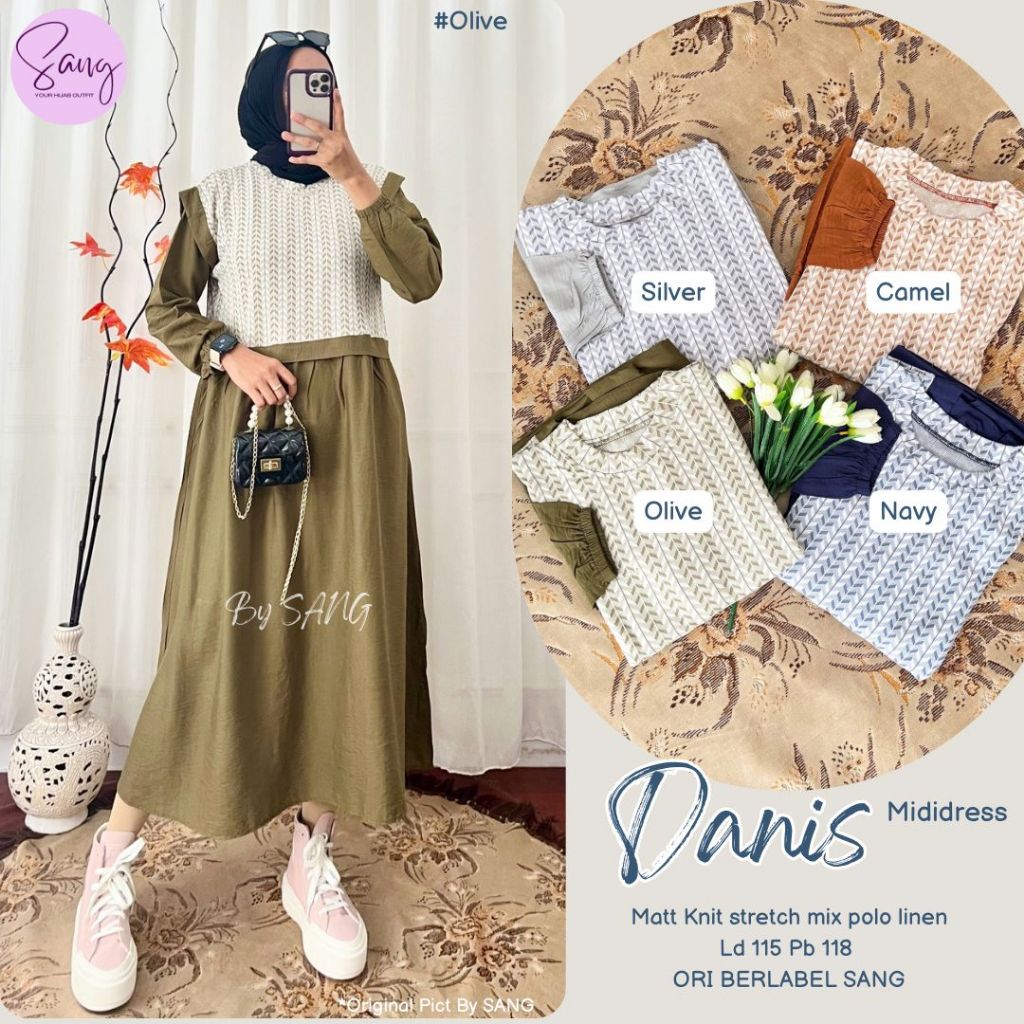 DANIS MIDI DRESS LD 115 POLO LINEN MIX KNIT