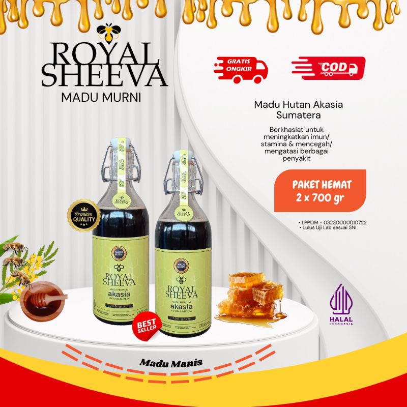 

Bundling 2 pcs Madu Murni 100% Royal Sheeva 700 gr | Premium Halal MUI Asli dari Hutan Akasia Sumatera