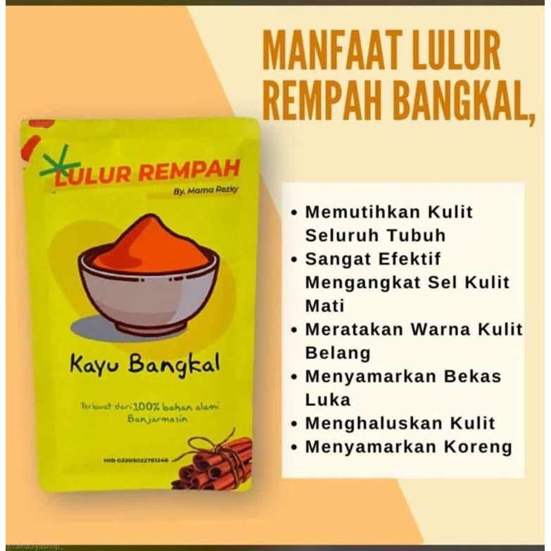 Lulur Kayu Bangkal Viral / Lulur Pemutih Badan / Whitening Instant / Lulur Rempah Kayu Bangkal