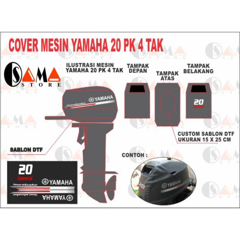 cover mesin YAMAHA 20 PK 4 tak