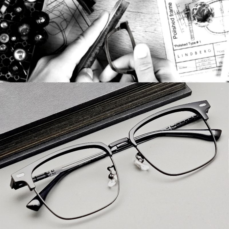 3323 eyewear europe design metal form frame kacamata photocromic minus cylinder anti radiasi model c