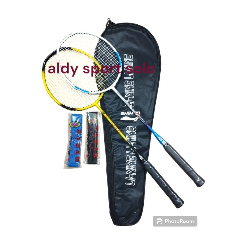RAKET BADMINTON SEPASANG 2 RAKET 2 GRIP 1TAS