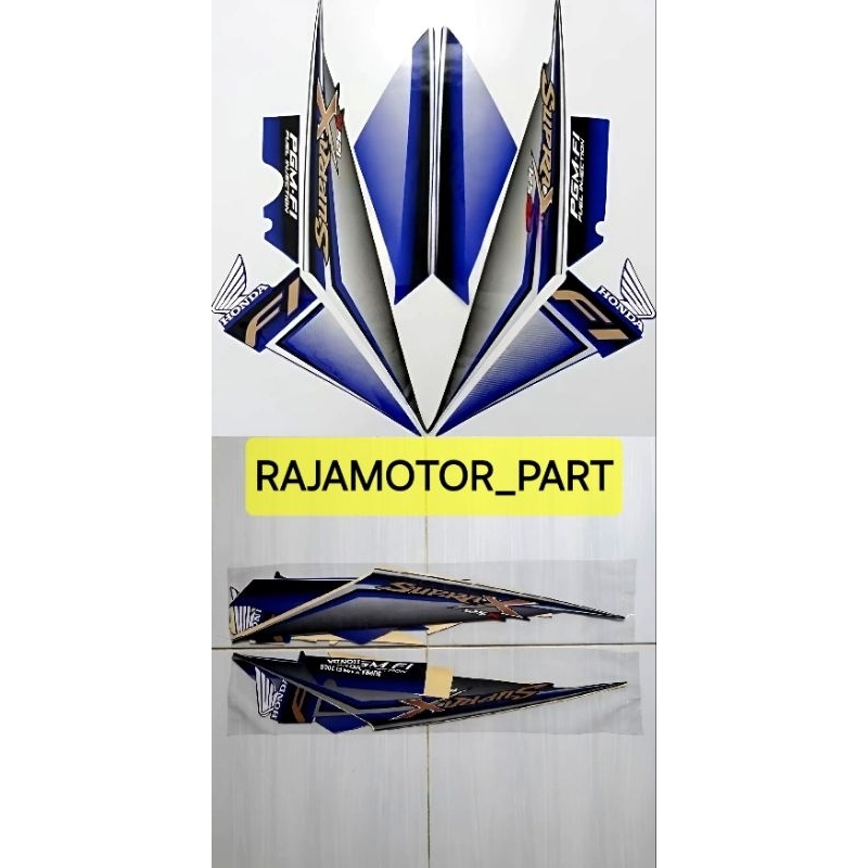 STRIPING STIKER HONDA SUPRA X 125 FI 2009 2010 BODI BIRU MOTOR STANDAR