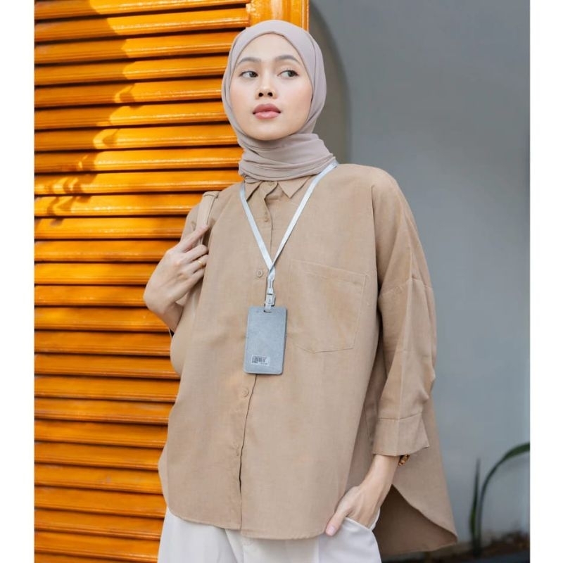 relieu.id - KEMEJA POLOS RAISA - KATUN PREMIUM SHIRT BTS - B089 - Baju - Atasan - Wanita - Terbaru -