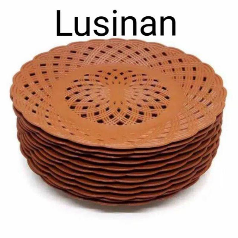 PIRING ROTAN ANYAM PLASTIK LUSINAN