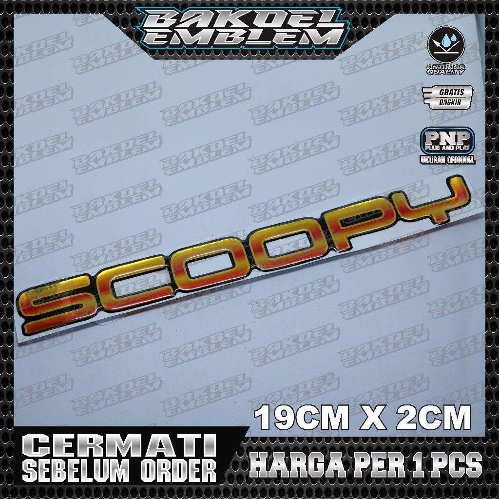 Emblem timbul Scoopy New / Emblem Scoopy Prestige / Emblem Scoopy Donat / EMBLEM TIMBUL SCOOPY DIGIT