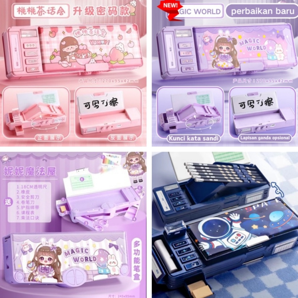 

Segera belanja Tempat Pensil Multifungsi Motif Unicorn Dinosaurus Astronot Untuk Anak TkKotak Pensil Pola Kartun Lapisan Ganda Tunggal dengan Rautan Kapasitas