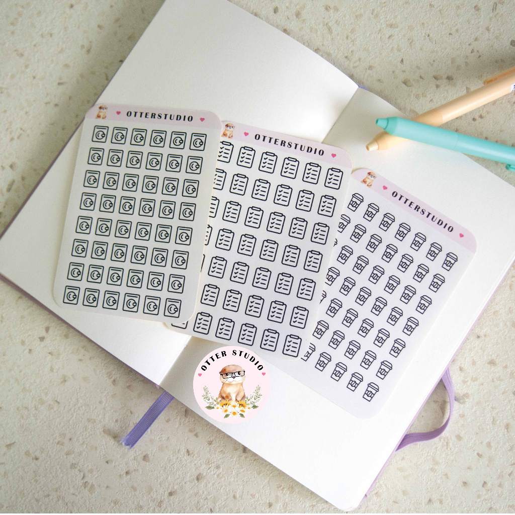 

OTTERSTUDIO- (3) Mini sticker /journaling / sticker journal/ sticker icon