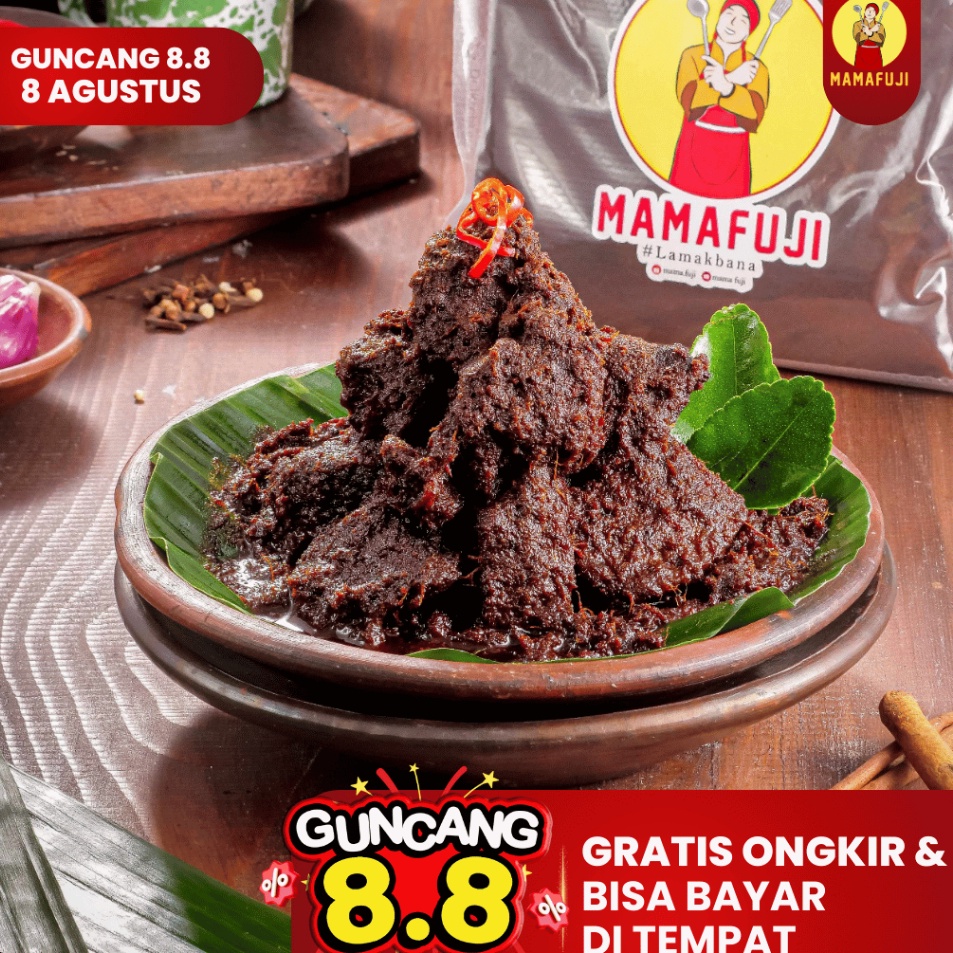 

Terjangkau Mamafuji Rendang Padang Asli 7gr Ukuran Besar