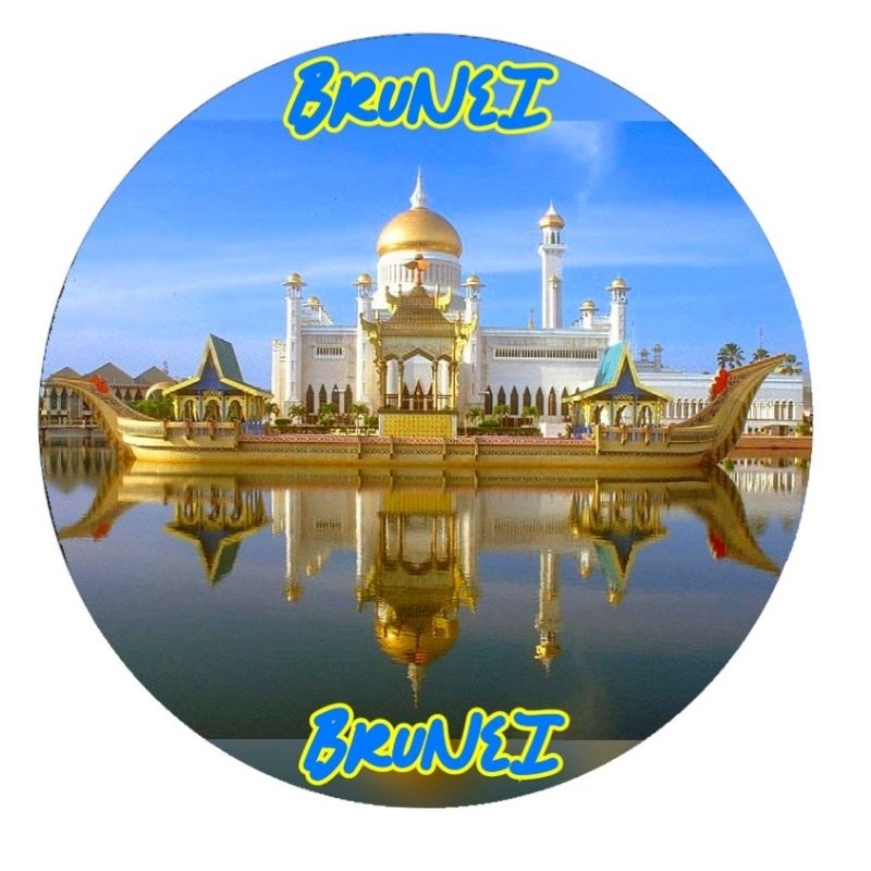 souvenir piring brunei 16cm pajangan meja brunei
