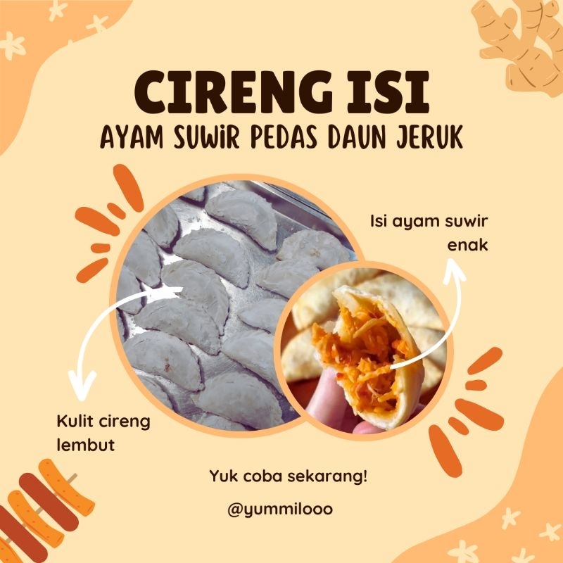 

Cireng isi ayam suwir pedas daun jeruk