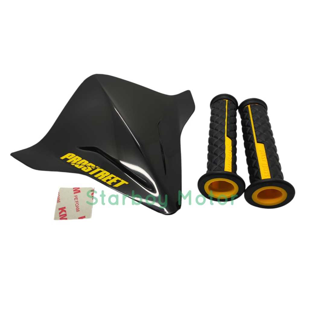 Paket Visor Beat Esp Beat New Beat Deluxe Stiker Hologram PROSTREET + Handgrip Motor Free Double Tap