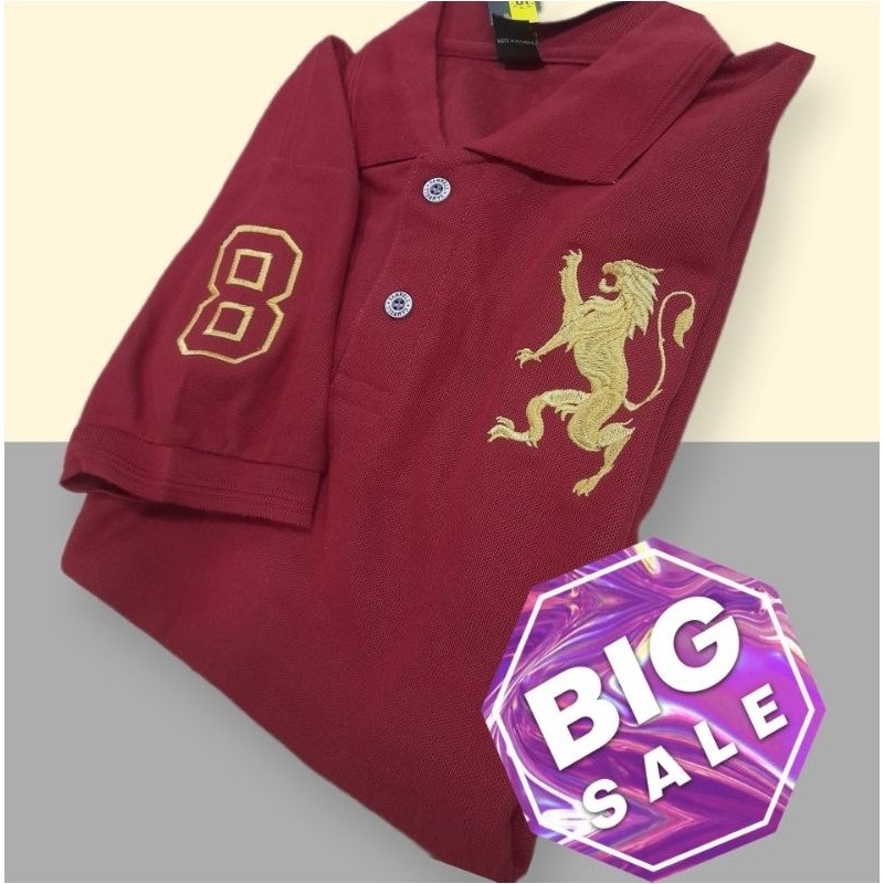 Logo Bordir/Baju Kaos Polo Shirt Lion 8 Logo Bordir/Kaos Kerah Dewasa Pria Dan Wanita/ Baju Kaos Dis