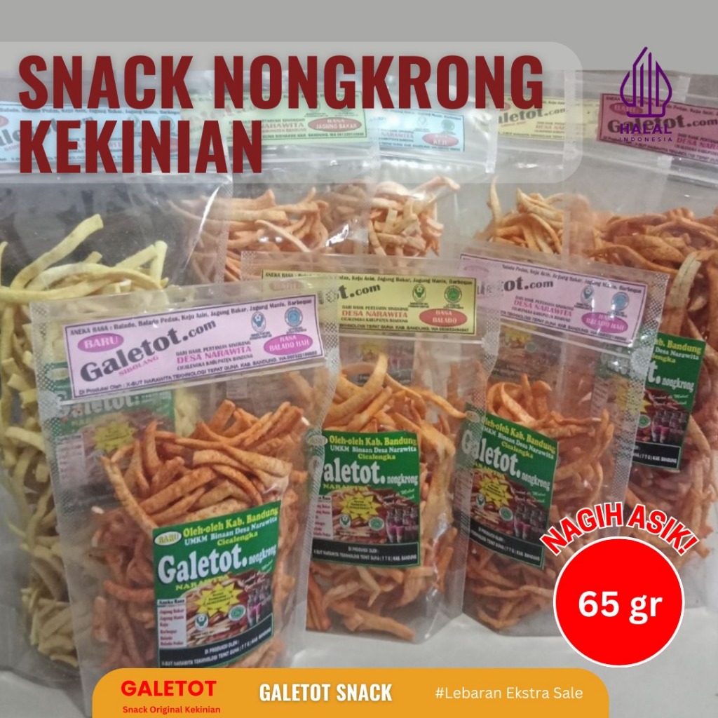 

GALETOT-Snack Singkong Cemilan Enak Original Pedes 65gr