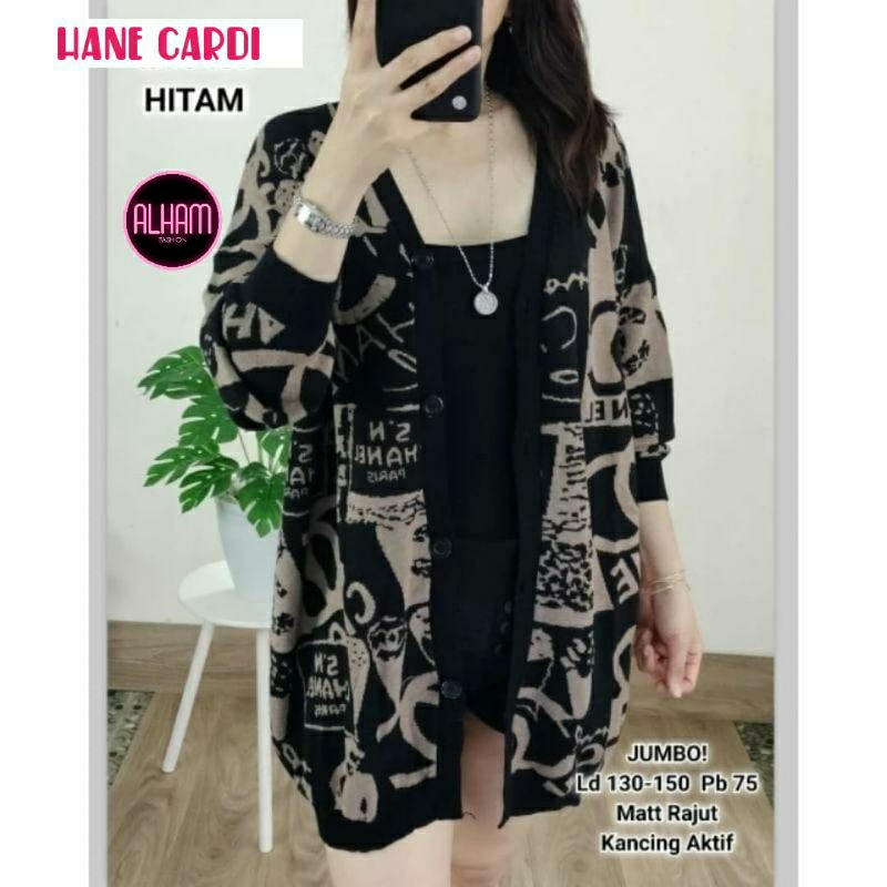 cardigan rajut wanita jumbo ld 130 motif terbaru kekinian outerwear