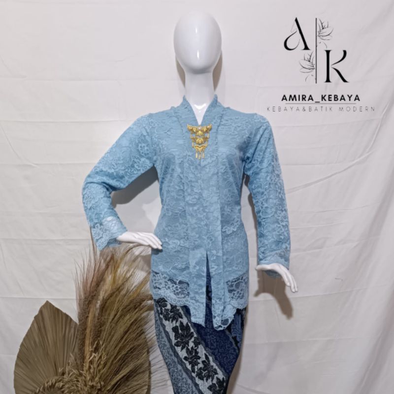 ATASAN KEBAYA BROKAT FLOY LENGAN PANJANG / BAJU KARTINI WISUDA KONDANGAN MODERN / KEBAYA PAKAIAN TRA