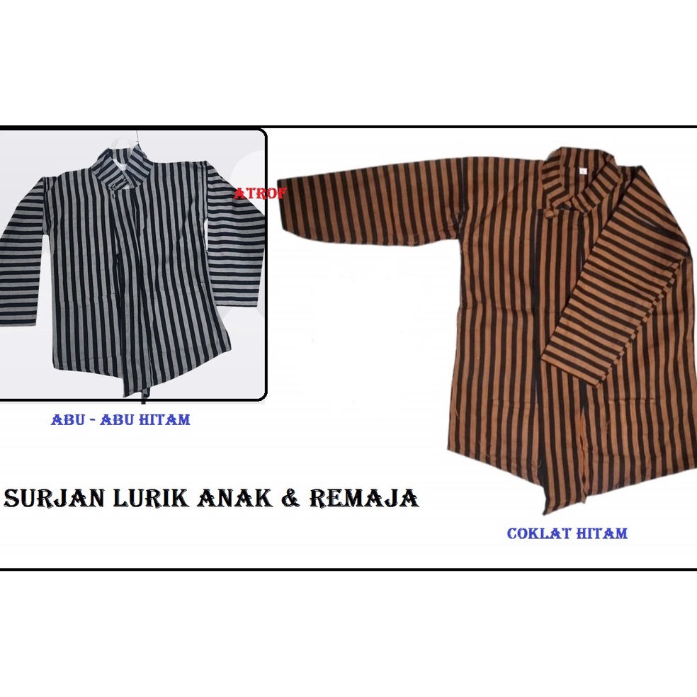 Elegant Surjan Lurik Anak Alusan  Surjan Lurik Anak Premium  Surjan Lurik Anak Halus Premium Hitam C