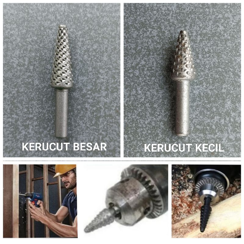 Mata Bor Kerucut Gerindra Kikir Pahat Kayu Rotart Rasp Burr