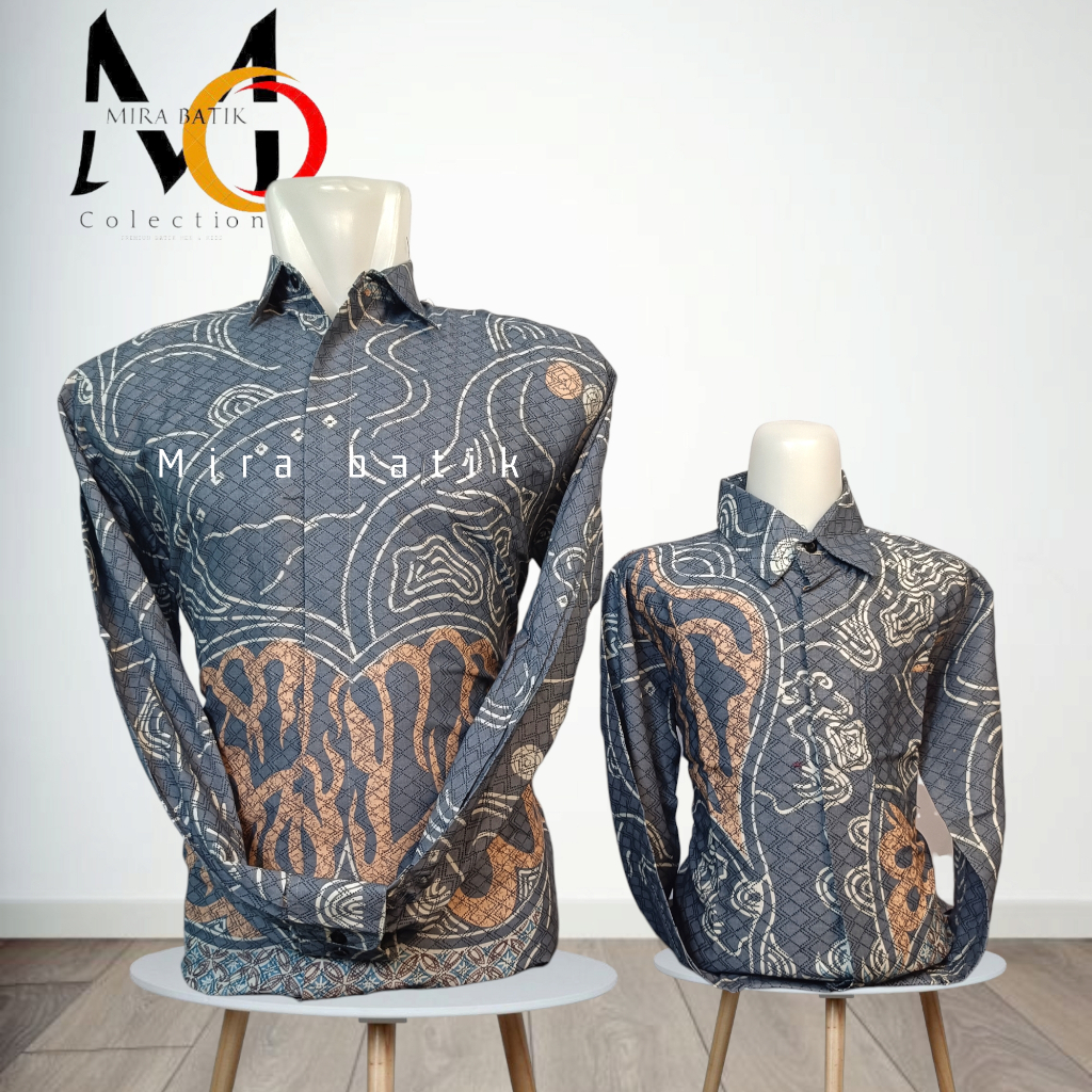 batik abu abu pasangan ayah dan anak_batik couple ayah anak abu abu_lemeja batik anak abu abu_kemeja