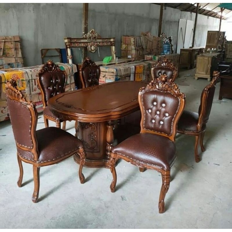 meja makan gendong salina ukir meja kursi ukir kursi makan