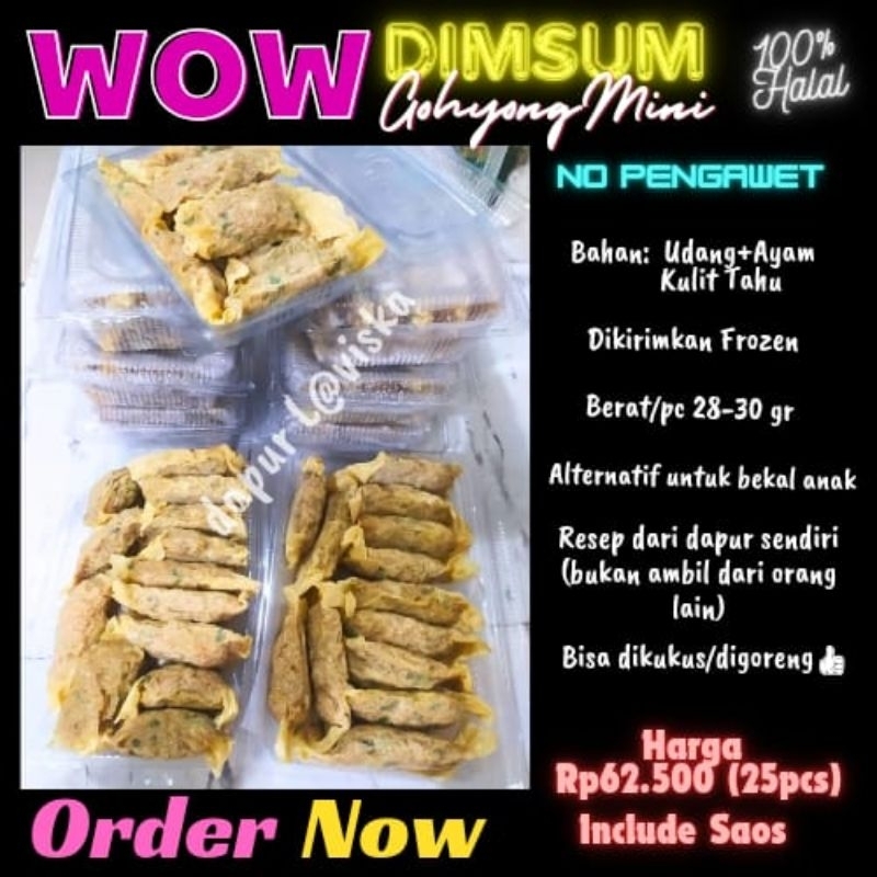

Gohyong Mini Dimsum Otentik (Udang+Ayam) 25pcs