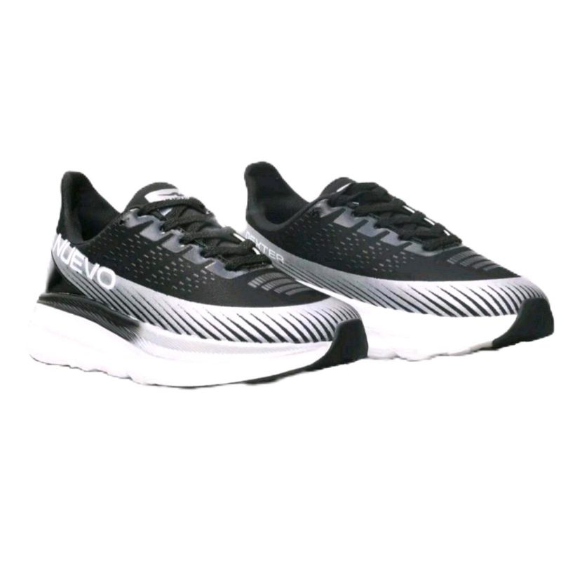 SEPATU LARI PRIA NUEVO DEXTER BLACK SILVER OLAHRAGA JOGGING RUNNING